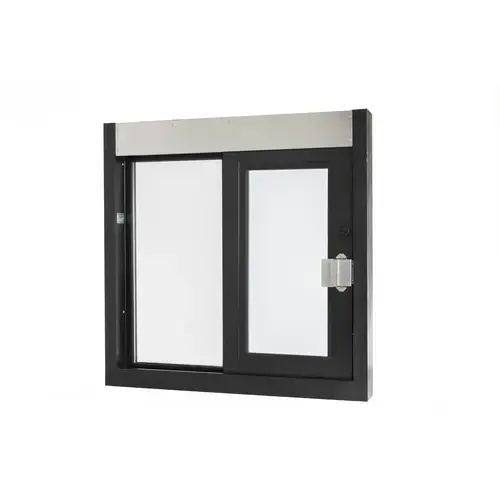 Quikserv SC-3030-432-9018-BX 36" x 36" California Drive Thru Slider Window For Food Service 432 sq in. (Air Curtain) Right Hand Slide Dark Bronze