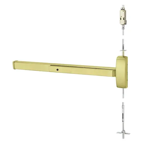 Concealed Vertical Rod Exit Device Satin Brass