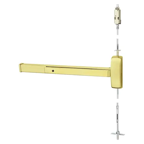 Concealed Vertical Rod Exit Device Bright Brass