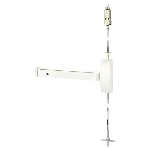 Concealed Vertical Rod Exit Device White Suede Powder Coat