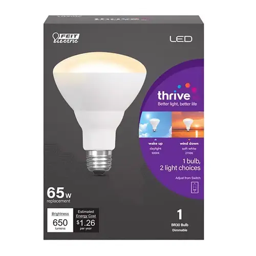 LED Smart Bulb Intellibulb BR30 E26 (Medium) Color Changing 65 W Clear