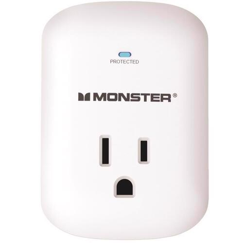 Monster 1600 Surge Protector Just Power It Up 0 ft. L 1 outlets White 1200 J White