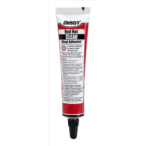 Christy's 505096 Adhesive and Sealant Red Hot Clear For PVC/Vinyl 1.5 oz Clear