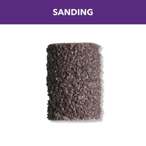 Sanding Band, 1/4 in Dia Drum, 1/8 in Dia Shank, 60 Grit, Coarse, Aluminum Oxide Abrasive - pack of 6