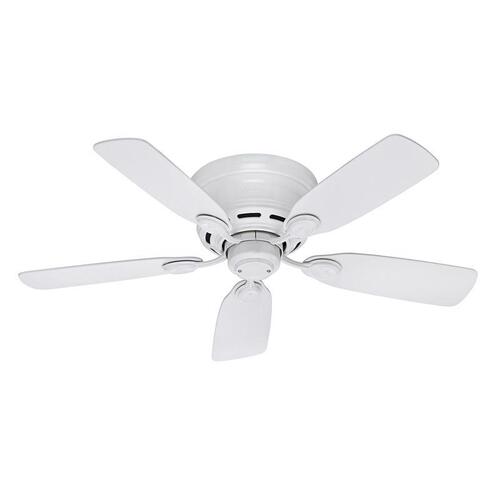 Hunter 51059 Ceiling Fan Low Profile 42" White Indoor White
