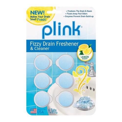 Plink PDF12T Drain Freshener and Cleaner, 1.37 oz, Tablet, Fresh Lemon - pack of 6