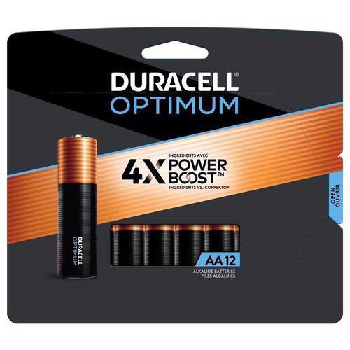 DURACELL 3000277 Batteries Optimum AA Alkaline 12 pk Carded