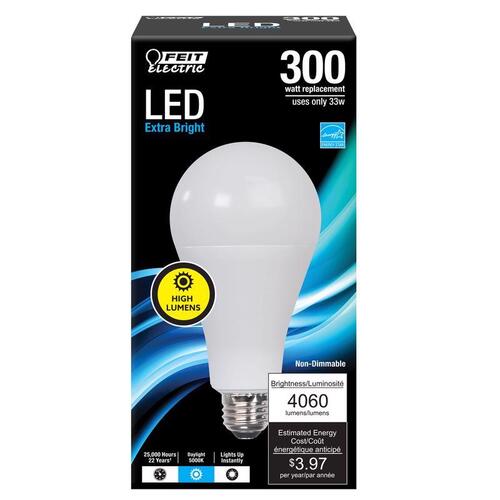 LED Bulb A21 E26 (Medium) Daylight 300 Watt Equivalence White