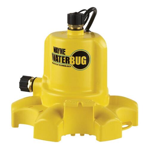 Wayne WWB WWB Series Utility Pump, 4.8 A, 120 V, 1/6 hp, 3/4 in Outlet, 1350 gal/hr Max Head, 1010 gph