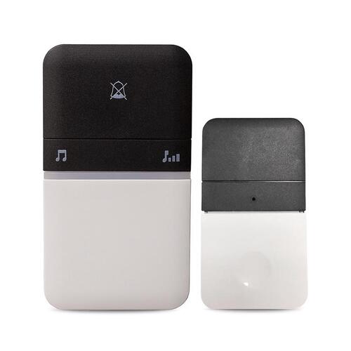 PIEZO Door Chime, Wireless, Black/White