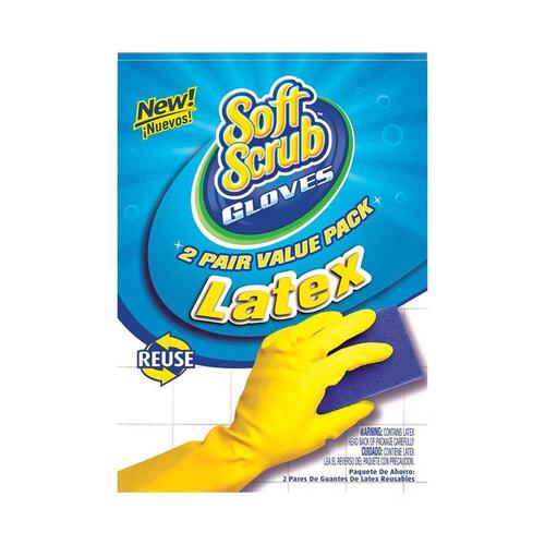 Latex Gloves, Yellow With Flocked Lining, XL, 2-Pr. Pair