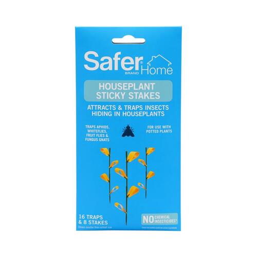 Safer Brand 5026 Houseplant Sticky Stake, Solid, 5-3/8 in L Trap, Yellow Pack