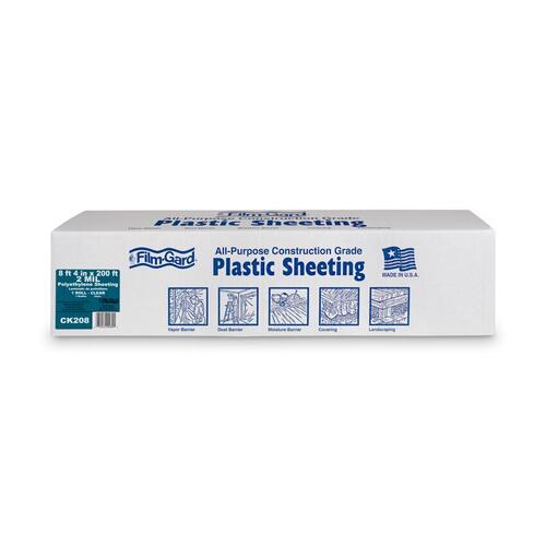 Film-Gard 625809 Plastic Sheeting 2 mil X 8.33 ft. W X 200 ft. L Polyethylene Clear Clear