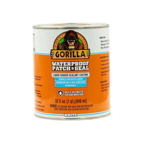 Gorilla 105340 Patch and Seal Liquid, Water-Proof, White, 32 oz