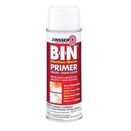 Spray Primer and Sealer B-I-N White Shellac-Based 13 oz White