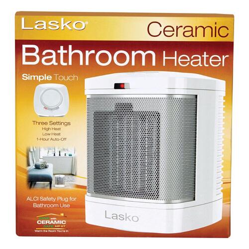 Lasko CD08200 Portable Heater 225 sq ft Electric Bathroom White