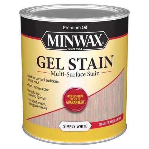 Minwax 616110444 Gel Stain Semi-Transparent Simply White Oil-Based 1 qt Simply White