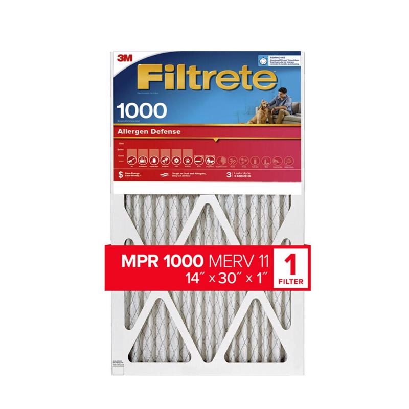 3M 9824-4 Air Filter Allergen Defense 14" W X 30" H X 1" D 11 MERV Pleated