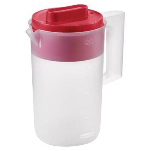 Pitcher 2 qt Clear/Red Plastic Clear/Red