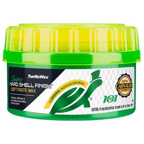 TURTLE WAX T223R SUPER HARD SHELL Car Wax, 9.5 oz, Paste, Solvent Light Green