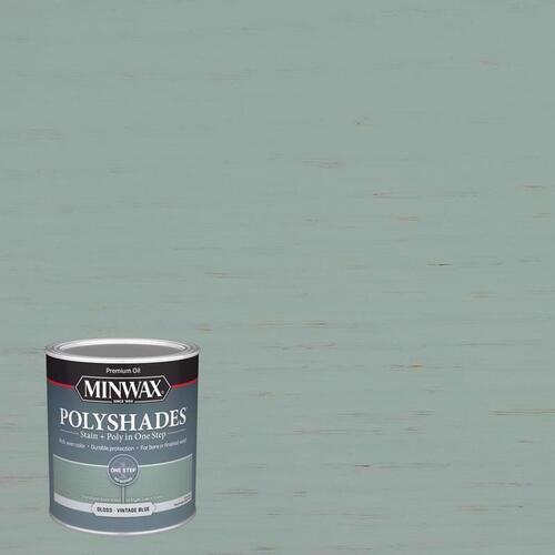 Stain/Polyurethane Finish Polyshades Semi-Transparent Gloss Vintage Blue 1 qt Vintage Blue