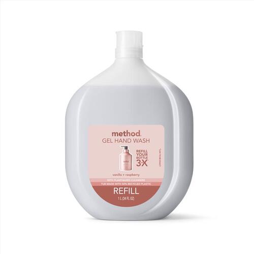 Method 328113 Gel Hand Wash Refill Vanilla & Raspberry Scent 34 oz