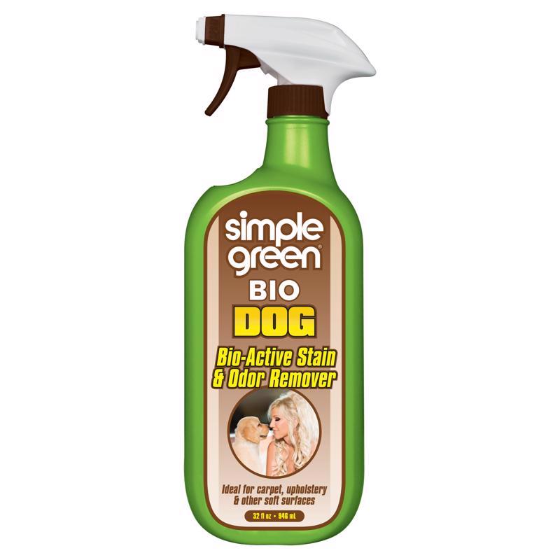 SIMPLE GREEN 2010000615301 Bio Dog Stain and Odor Remover, Liquid, Fresh, 32 oz Milky White