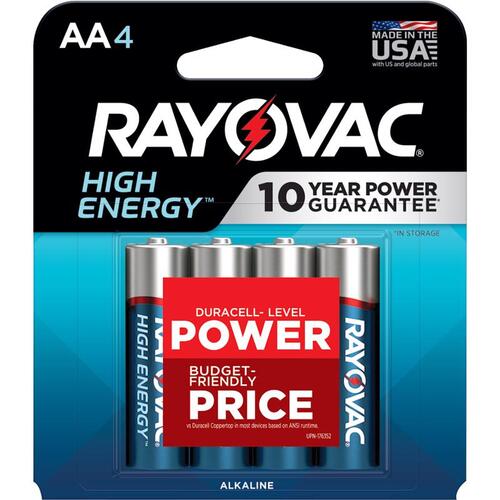 Rayovac 815-4K Batteries High Energy AA Alkaline 4 pk Carded