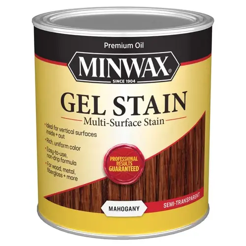 Gel Stain, Mahogany, Liquid, 1 qt