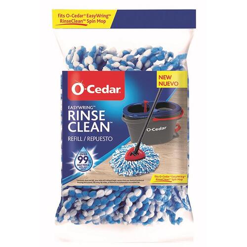O-Cedar 168738 Mop Refill Easy Wring Rinse Clean 2" Wet Microfiber Blue/White