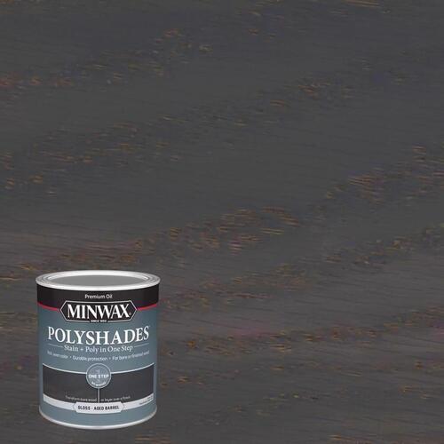 Stain/Polyurethane Finish Polyshades Semi-Transparent Gloss Aged Barrel 1 qt Aged Barrel