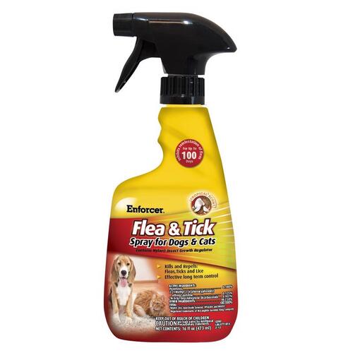 Enforcer EFT166 Flea Spray Liquid Cat And Dog Pyrethrin And Nylar 16 Oz