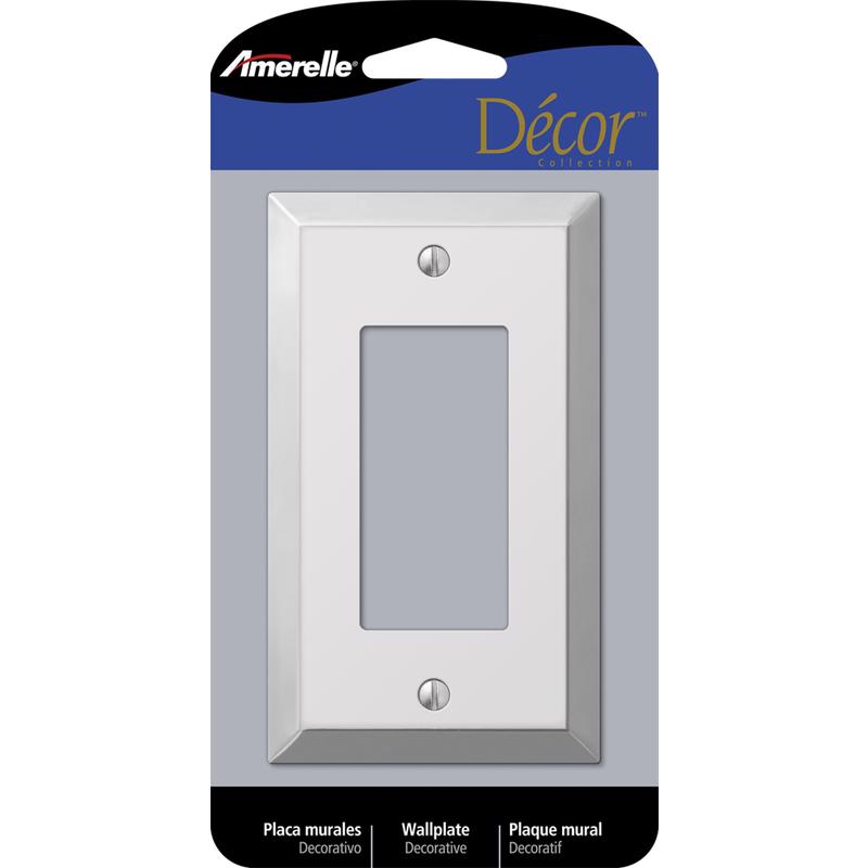 Amerelle 161R Wallplate, 4-15/16 in L, 2-7/8 in W, 1 -Gang, Steel, Polished Chrome