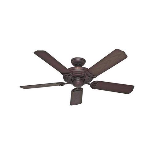 Sea Air Series Ceiling Fan, 5-Blade, Walnut Blade, 52 in Sweep, 3-Speed, With Lights: No New Bronze