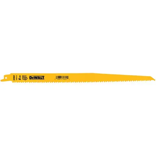 Reciprocating Saw Blade 12" Bi-Metal 6 TPI Yellow - pack of 25