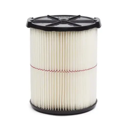 Wet/Dry Vac Cartridge Filter 6.75" D General Purpose 5-20 gal White