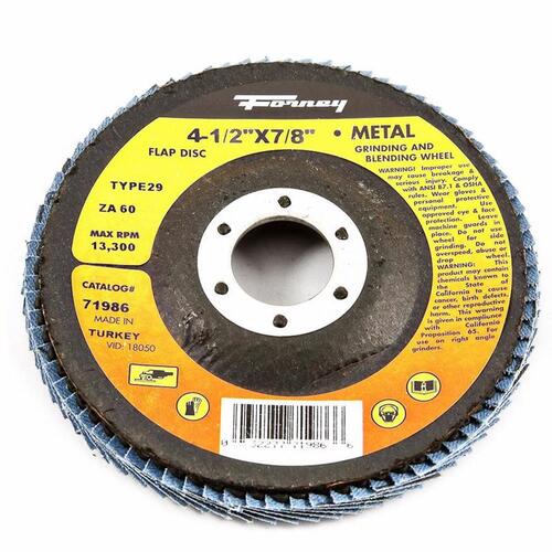 Flap Disc 4-1/2" D X 7/8" Zirconia Aluminum Oxide 60 Grit