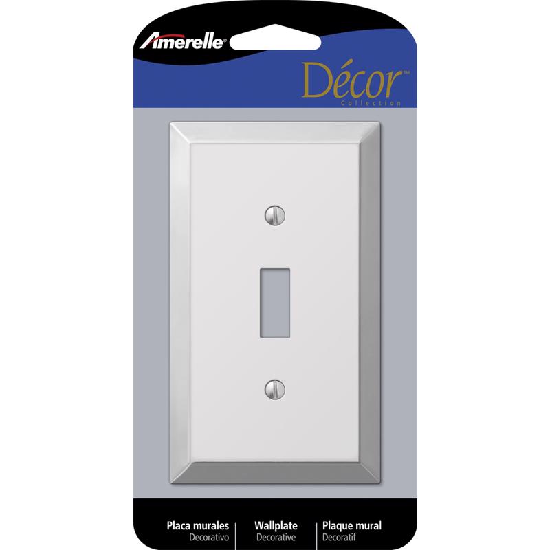 Amerelle 161T Wallplate, 4-15/16 in L, 2-7/8 in W, 1 -Gang, Steel, Polished Chrome