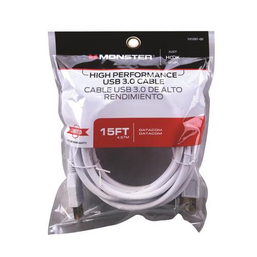 USB Cable Just Hook It Up 15 ft. L White