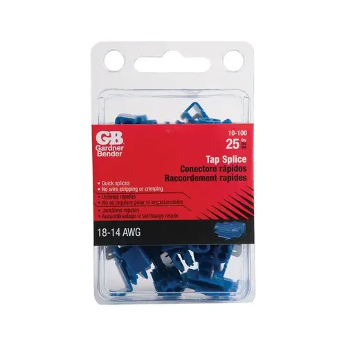 Tap Splice, 16 to 14 AWG Wire, Blue - pack of 25