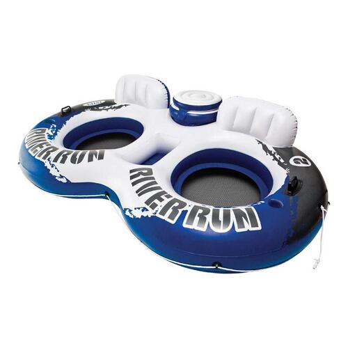 Double Pool Float River Run II Blue/White Plastic Inflatable Lounge Blue/White