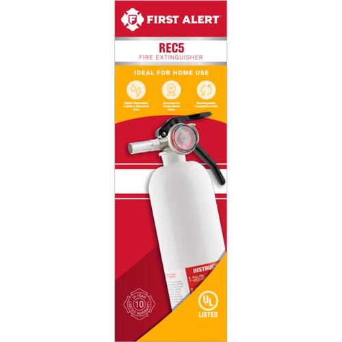 Rechargeable Fire Extinguisher, 2 lb Capacity, Sodium Bicarbonate, 5-B:C Class