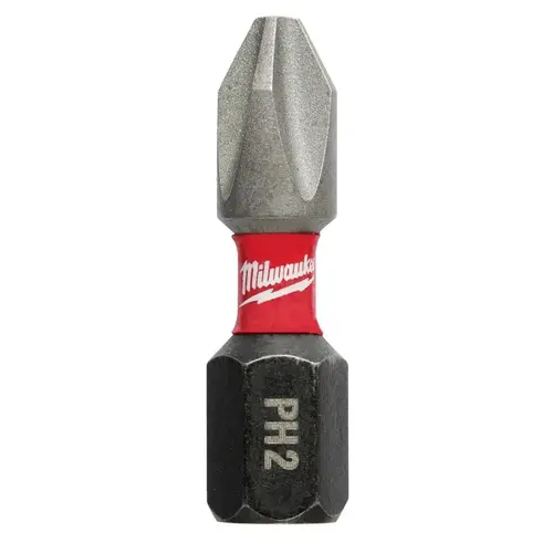 Insert Bit, #2 Drive, Phillips Drive, 1/4 in Shank, Hex Shank, 1 in L, Steel Pair Black Phosphate