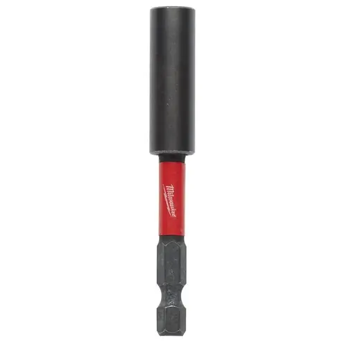 Milwaukee 48-32-4503 SHOCKWAVE Bit Holder with C-Ring, 1/4 in Drive, Hex Drive, 1/4 in Shank, Hex Shank, Steel Black