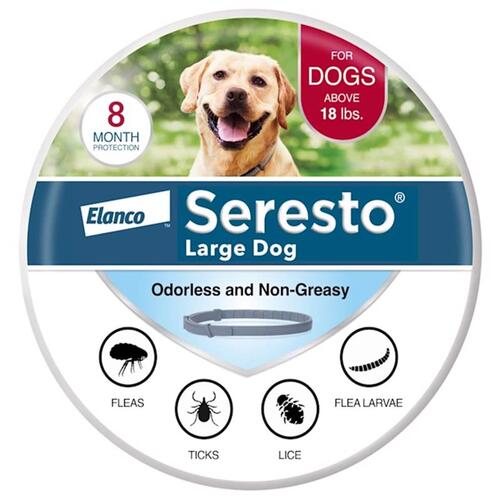 Flea and Tick Collar Seresto Solid Dog Imidacloprid/Flumethrin 1.6 oz
