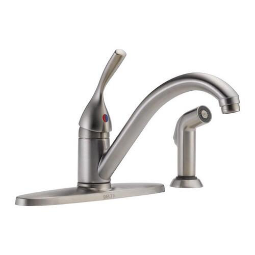 Kitchen Faucet Classic One Handle Stainless Steel Side Sprayer Included Stainless Steel
