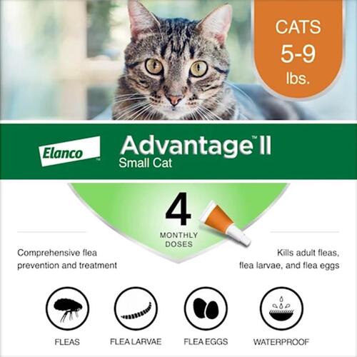 Flea Drops Advantage II Liquid Cat Imidacloprid/Pyriproxyfen 0.056 oz
