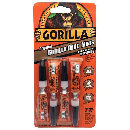 Gorilla 5000503 Glue, Brown, 0.42 oz Tube - pack of 4