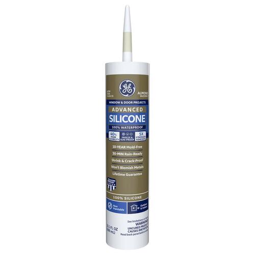 Caulk Sealant Advanced Almond Silicone 2 Window and Door 10.1 oz Almond - pack of 12