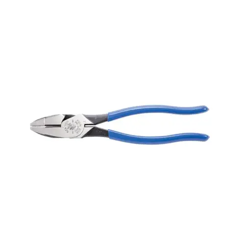 Lineman's Plier, 9-3/8 in OAL, Light Blue Handle, 1-1/4 in W Jaw, 1.594 in L Jaw